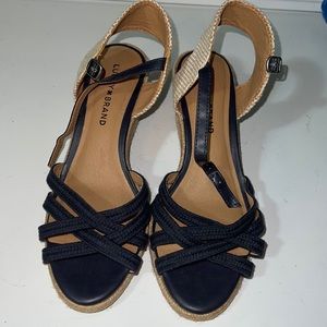 Lucky Brand navy wedge sandal. Size 8M
